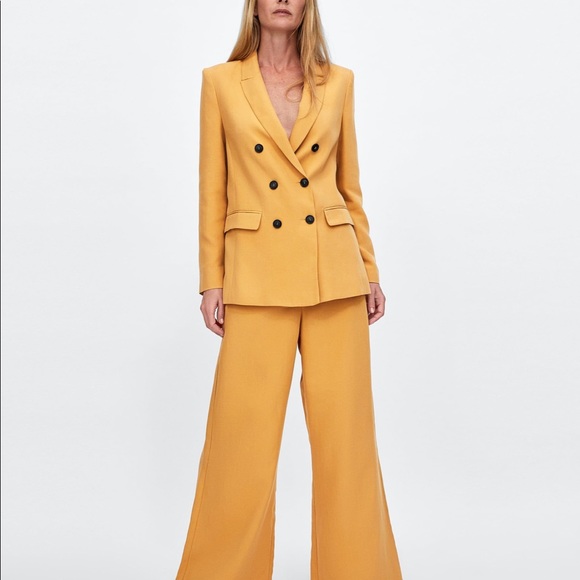 mustard suit zara